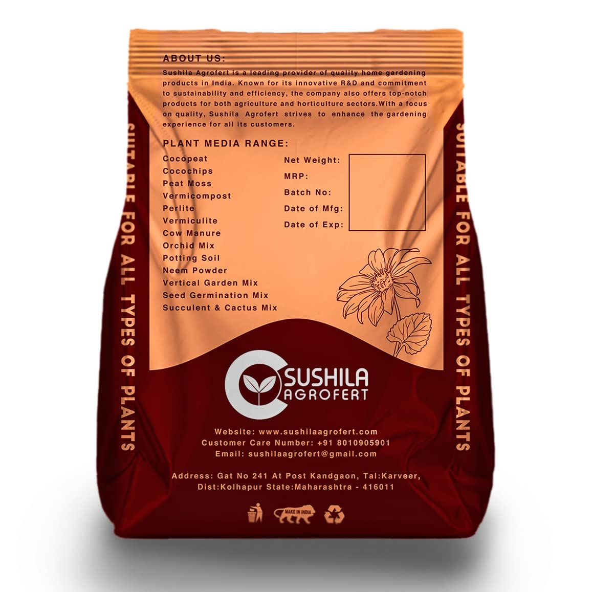 Red Potting Soil for Plants 2Kg