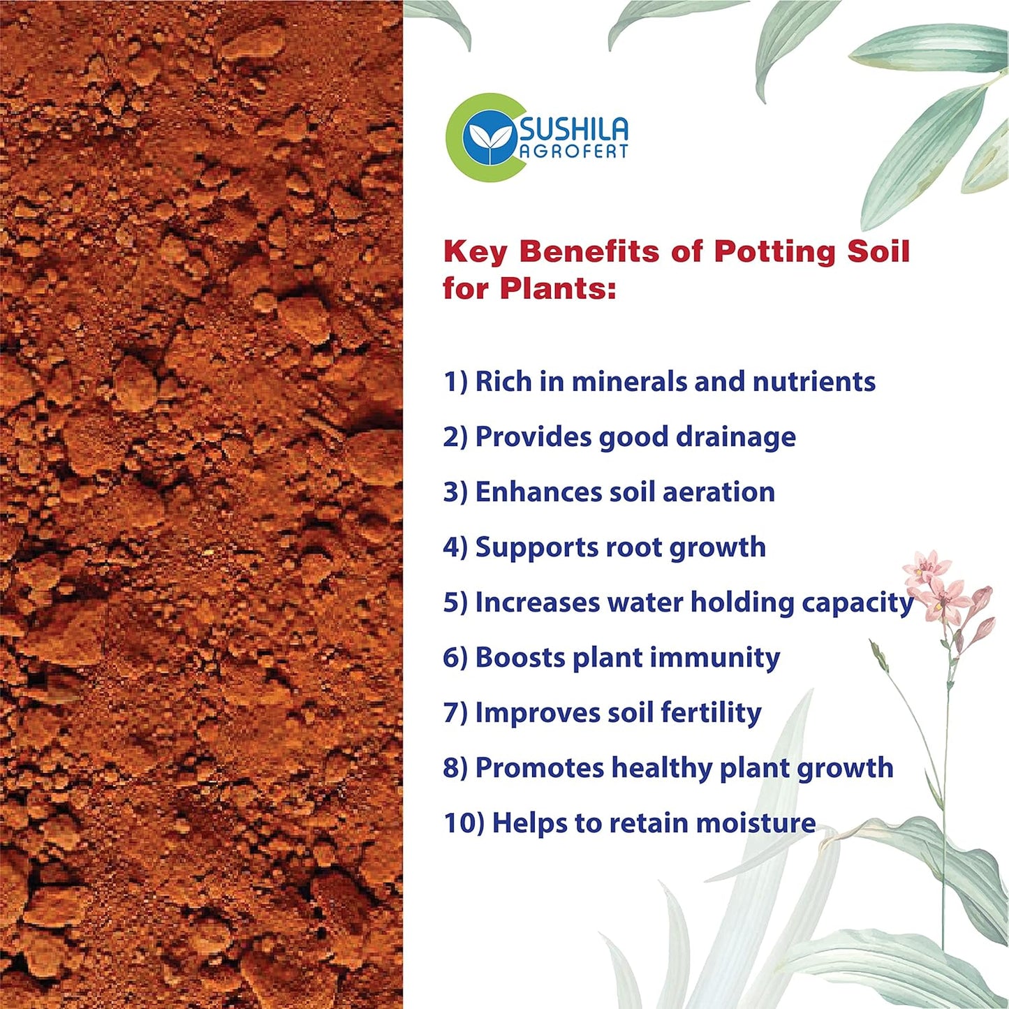 Red Potting Soil for Plants 2Kg