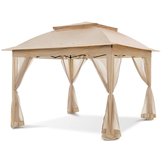 Sushila  Outdoor Garden Gazebo Tent (11 x 11 Feet, Waterproof, Khaki) Shed, Canopy Tent,Instant Pop Up Tent.