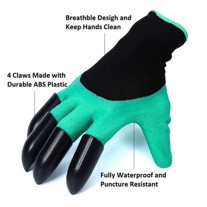 FreshDcart Gloves for Gardening Work – Heavy Duty Washable Gardening Gloves for Home Garden Use with ABS Claws on Right Hand Fingertips for Digging (Free Size, Green, Pack of 1)