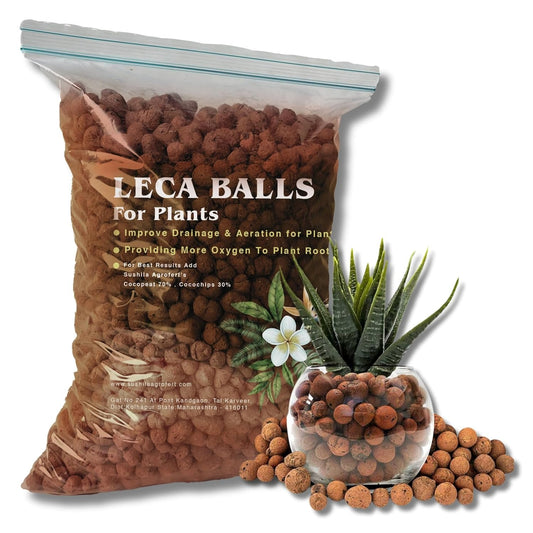 Sushila Agrofert 1 Kg Original Clay Balls, Leca Balls for Plants Hydronts, Lightweight Expanded Clay Aggregates (Leca) for Aeroponics, and Aquaponics, Aquaculture Plant