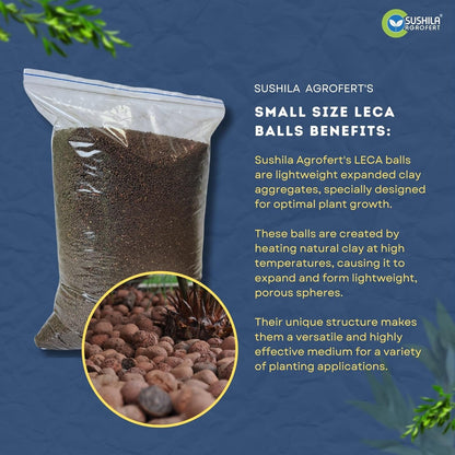 Sushila Agrofert 1Kg Original Clay Balls, Small Leca Balls for Plants Hydronts and Vertical Garden Potting Mixture Soil Mix Ready to Use